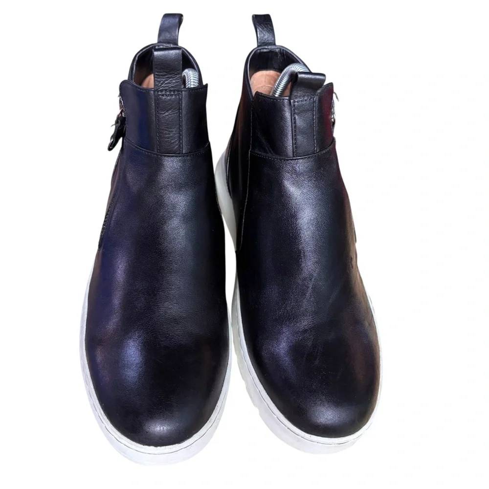 Vionic Brinkley Slip-On Side Zip Booties – Women’s Sz 8 Black Leather
